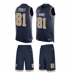 Men's Nike Los Angeles Rams #81 Gerald Everett Limited Navy Blue Tank Top Suit NFL Jersey