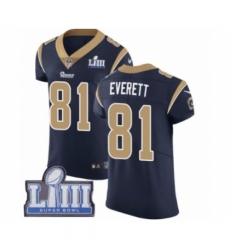 Men's Nike Los Angeles Rams #81 Gerald Everett Navy Blue Team Color Vapor Untouchable Elite Player Super Bowl LIII Bound NFL Jersey