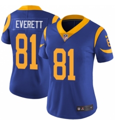 Women's Nike Los Angeles Rams #81 Gerald Everett Elite Royal Blue Alternate NFL Jersey