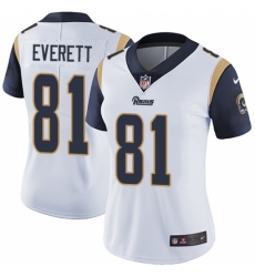 Women's Nike Los Angeles Rams #81 Gerald Everett Elite White NFL Jersey