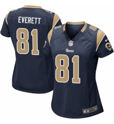 Women's Nike Los Angeles Rams #81 Gerald Everett Game Navy Blue Team Color NFL Jersey