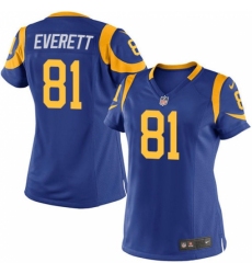 Women's Nike Los Angeles Rams #81 Gerald Everett Game Royal Blue Alternate NFL Jersey