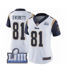 Women's Nike Los Angeles Rams #81 Gerald Everett White Vapor Untouchable Limited Player Super Bowl LIII Bound NFL Jersey