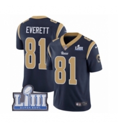 Youth Nike Los Angeles Rams #81 Gerald Everett Navy Blue Team Color Vapor Untouchable Limited Player Super Bowl LIII Bound NFL Jersey