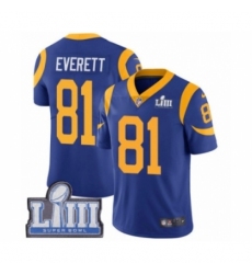 Youth Nike Los Angeles Rams #81 Gerald Everett Royal Blue Alternate Vapor Untouchable Limited Player Super Bowl LIII Bound NFL Jersey