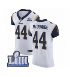 Men's Nike Los Angeles Rams #44 Jacob McQuaide White Vapor Untouchable Elite Player Super Bowl LIII Bound NFL Jersey
