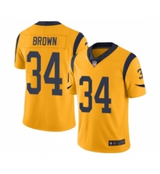 Men's Los Angeles Rams #34 Malcolm Brown Limited Gold Rush Vapor Untouchable Football Jersey
