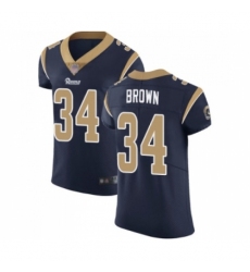 Men's Los Angeles Rams #34 Malcolm Brown Navy Blue Team Color Vapor Untouchable Elite Player Football Jersey