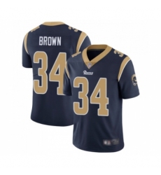 Men's Los Angeles Rams #34 Malcolm Brown Navy Blue Team Color Vapor Untouchable Limited Player Football Jersey