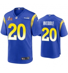 Los Angeles Rams #20 Eric Weddle Royal 2022 With C Patch Super Bowl LVI Vapor Limited Jersey