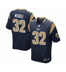 Men's Los Angeles Rams #32 Eric Weddle Game Navy Blue Team Color Football Jersey