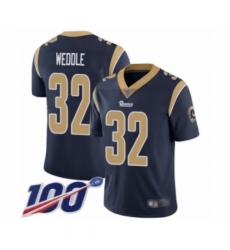 Men's Los Angeles Rams #32 Eric Weddle Navy Blue Team Color Vapor Untouchable Limited Player 100th Season Football Jersey