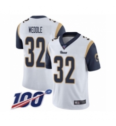 Men's Los Angeles Rams #32 Eric Weddle White Vapor Untouchable Limited Player 100th Season Football Jersey