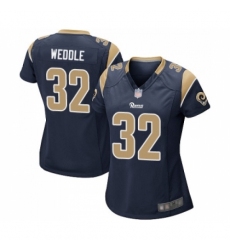 Women's Los Angeles Rams #32 Eric Weddle Game Navy Blue Team Color Football Jersey