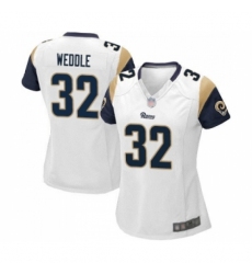 Women's Los Angeles Rams #32 Eric Weddle Game White Football Jersey