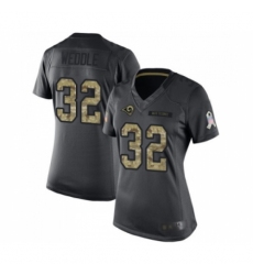 Women's Los Angeles Rams #32 Eric Weddle Limited Black 2016 Salute to Service Football Jersey