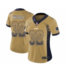 Women's Los Angeles Rams #32 Eric Weddle Limited Gold Rush Drift Fashion Football Jersey