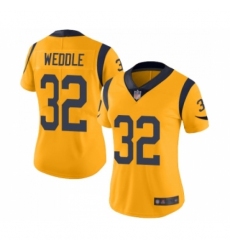 Women's Los Angeles Rams #32 Eric Weddle Limited Gold Rush Vapor Untouchable Football Jersey