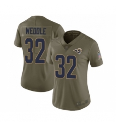 Women's Los Angeles Rams #32 Eric Weddle Limited Olive 2017 Salute to Service Football Jersey