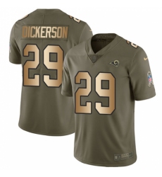 Youth Nike Los Angeles Rams #29 Eric Dickerson Limited Olive/Gold 2017 Salute to Service NFL Jersey