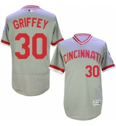 Men's Majestic Cincinnati Reds #30 Ken Griffey Grey Flexbase Authentic Collection Cooperstown MLB Jersey