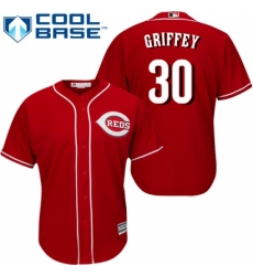 Youth Majestic Cincinnati Reds #30 Ken Griffey Replica Red Alternate Cool Base MLB Jersey