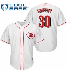 Youth Majestic Cincinnati Reds #30 Ken Griffey Replica White Home Cool Base MLB Jersey