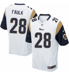 Men's Nike Los Angeles Rams #28 Marshall Faulk Game White NFL Jersey