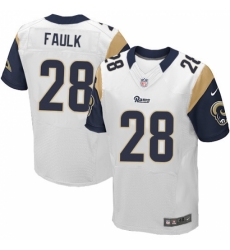 Men's Nike Los Angeles Rams #28 Marshall Faulk White Vapor Untouchable Elite Player NFL Jersey