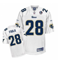 Reebok Los Angeles Rams #28 Marshall Faulk White Hall of Fame 2011 Premier EQT Throwback NFL Jersey
