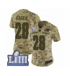 Women's Nike Los Angeles Rams #28 Marshall Faulk Limited Camo 2018 Salute to Service Super Bowl LIII Bound NFL Jersey
