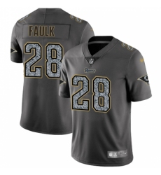 Youth Nike Los Angeles Rams #28 Marshall Faulk Gray Static Vapor Untouchable Limited NFL Jersey