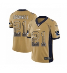 Men's Nike Los Angeles Rams #21 Nolan Cromwell Limited Gold Rush Drift Fashion NFL Jersey