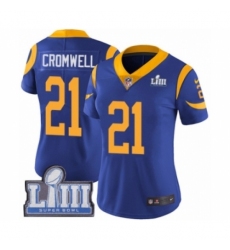 Women's Nike Los Angeles Rams #21 Nolan Cromwell Royal Blue Alternate Vapor Untouchable Limited Player Super Bowl LIII Bound NFL Jersey