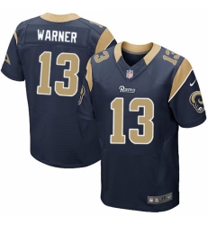 Men's Nike Los Angeles Rams #13 Kurt Warner Navy Blue Team Color Vapor Untouchable Elite Player NFL Jersey