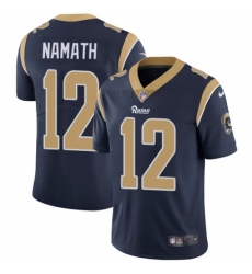 Men's Nike Los Angeles Rams #12 Joe Namath Navy Blue Team Color Vapor Untouchable Limited Player NFL Jersey