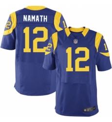 Men's Nike Los Angeles Rams #12 Joe Namath Royal Blue Alternate Vapor Untouchable Elite Player NFL Jersey