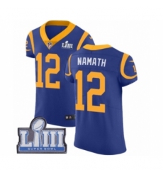 Men's Nike Los Angeles Rams #12 Joe Namath Royal Blue Alternate Vapor Untouchable Elite Player Super Bowl LIII Bound NFL Jersey
