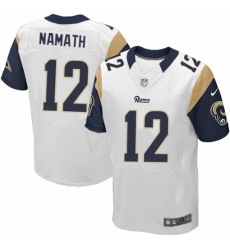 Men's Nike Los Angeles Rams #12 Joe Namath White Vapor Untouchable Elite Player NFL Jersey