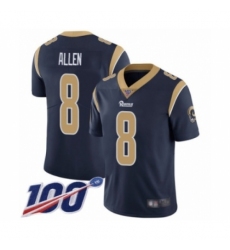 Men's Los Angeles Rams #8 Brandon Allen Navy Blue Team Color Vapor Untouchable Limited Player 100th Season Football Jersey