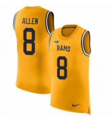 Men's Nike Los Angeles Rams #8 Brandon Allen Limited Gold Rush Player Name & Number Tank Top NFL Jersey