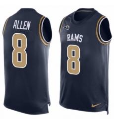 Men's Nike Los Angeles Rams #8 Brandon Allen Limited Navy Blue Player Name & Number Tank Top NFL Jersey