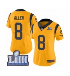 Women's Nike Los Angeles Rams #8 Brandon Allen Limited Gold Rush Vapor Untouchable Super Bowl LIII Bound NFL Jersey