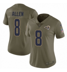 Women's Nike Los Angeles Rams #8 Brandon Allen Limited Olive 2017 Salute to Service NFL Jersey