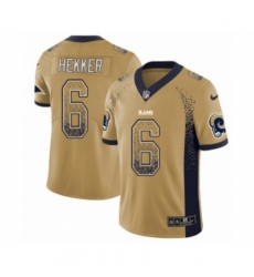 Men's Nike Los Angeles Rams #6 Johnny Hekker Limited Gold Rush Drift Fashion NFL Jersey