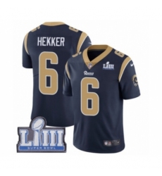 Men's Nike Los Angeles Rams #6 Johnny Hekker Navy Blue Team Color Vapor Untouchable Limited Player Super Bowl LIII Bound NFL Jersey