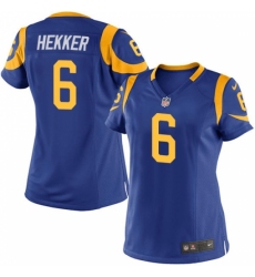 Women's Nike Los Angeles Rams #6 Johnny Hekker Game Royal Blue Alternate NFL Jersey