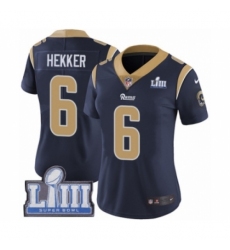 Women's Nike Los Angeles Rams #6 Johnny Hekker Navy Blue Team Color Vapor Untouchable Limited Player Super Bowl LIII Bound NFL Jersey