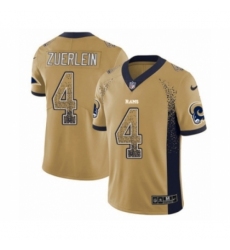 Men's Nike Los Angeles Rams #4 Greg Zuerlein Limited Gold Rush Drift Fashion NFL Jersey
