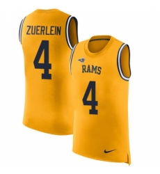 Men's Nike Los Angeles Rams #4 Greg Zuerlein Limited Gold Rush Player Name & Number Tank Top NFL Jersey